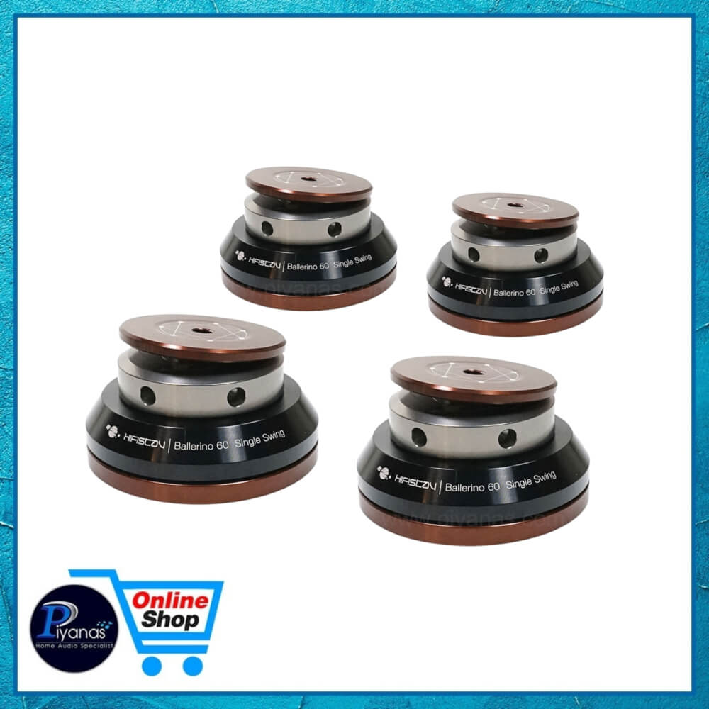 ฐานรองเครื่อง HIFISTAY : BALLERINO 60 SINGLE SWING (60 MM) SET OF 4 (BLACK/SILVER)